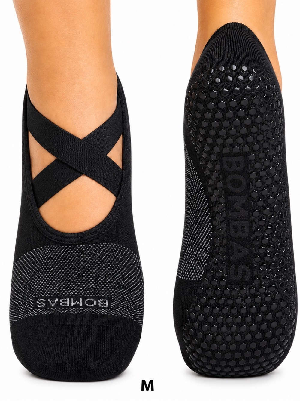 Bombas Studio Gripper Ballet No Show Socks Black M